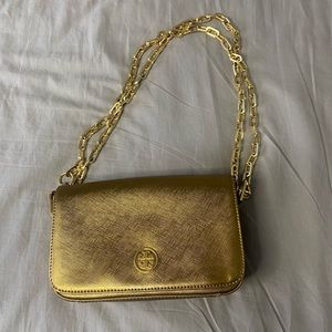 Tory Burch Reflective Gold Purse